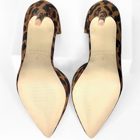 Leopard Print Pointed Toe D'Orsay Stiletto High Heels, Size 8 (MSRP $99) - Picture 5 of 7